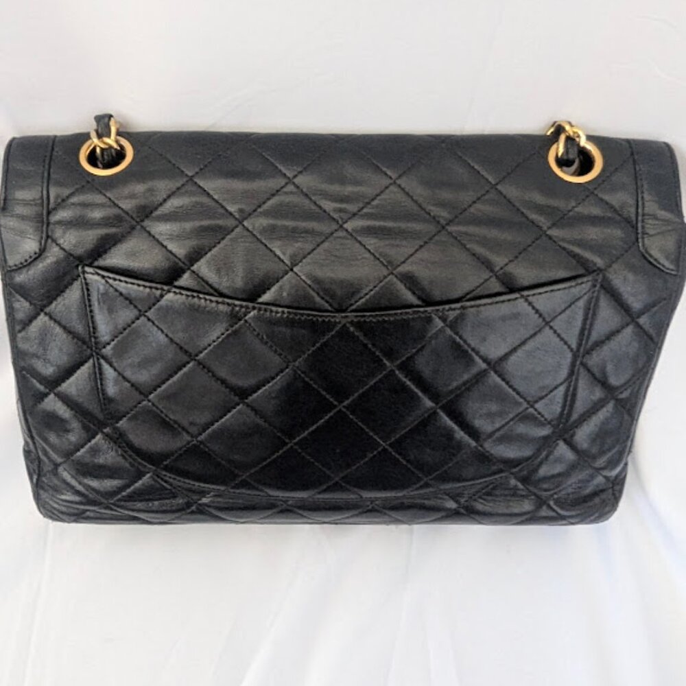 Chanel Vintage Paris Limited Edition Black Lambskin Double Flap Bag - Picture 3 of 12